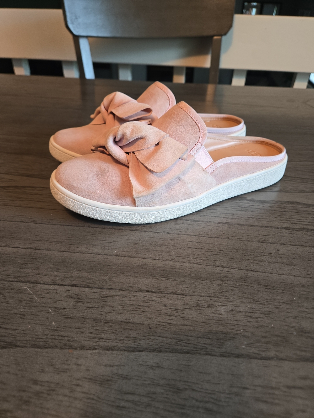 UGG Blush Pink Bow Slip-On Mules